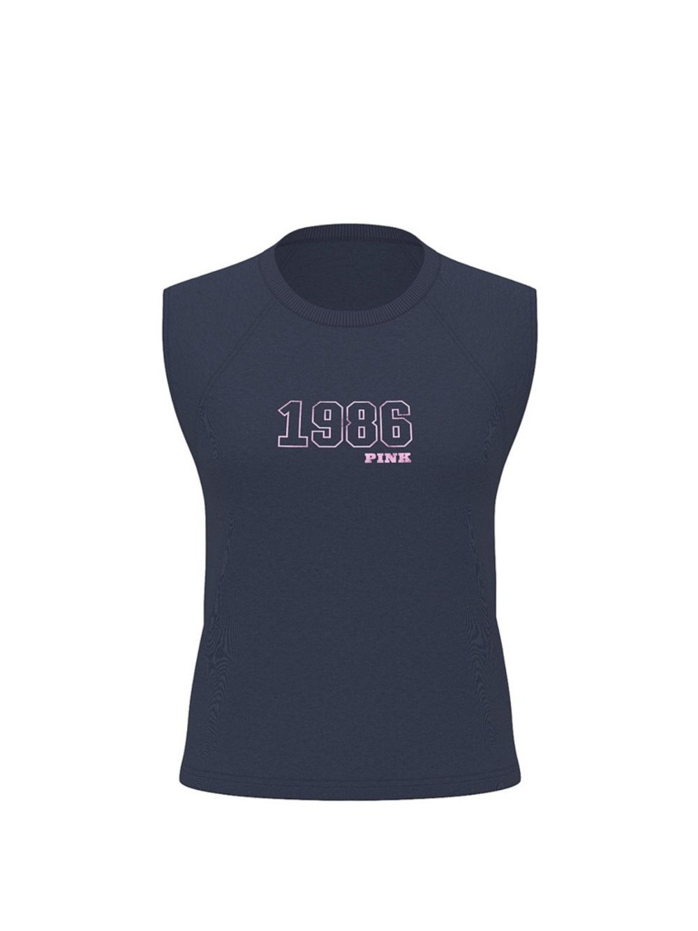 PINK Victoria's Secret Navy Muscle Tee with Pink 1986 Graphic